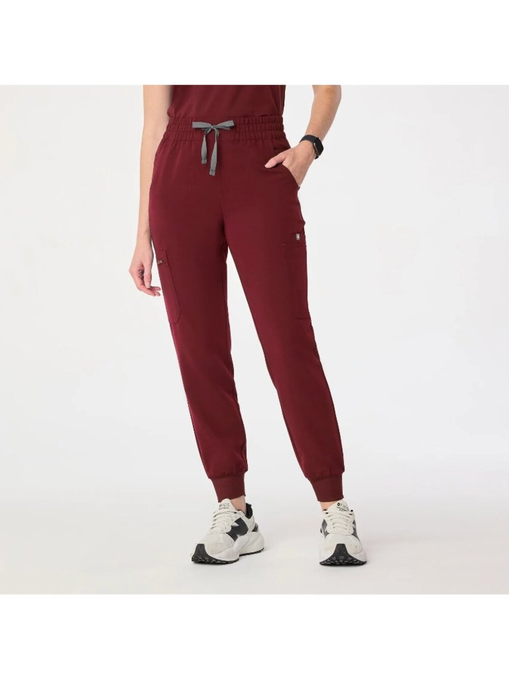 Figs Zamora Burgundy Jogger Scrub Pants XL Drawstring Waist Technical Collection